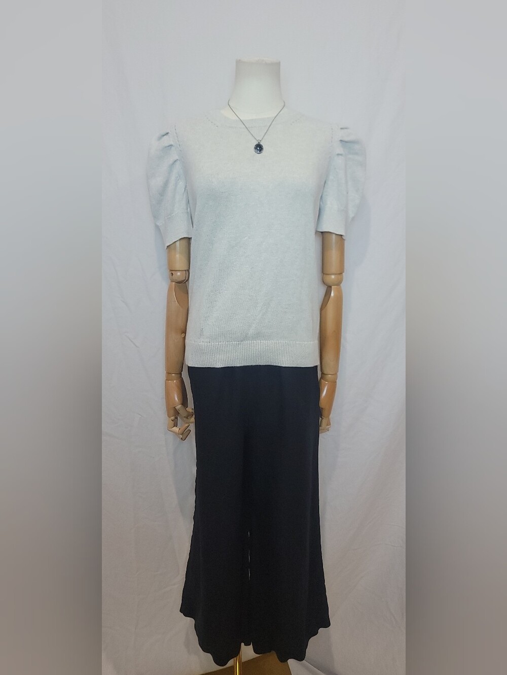 Banana Republic Puff-Sleeve Knit Short-Sleeve Sweater, Size Small